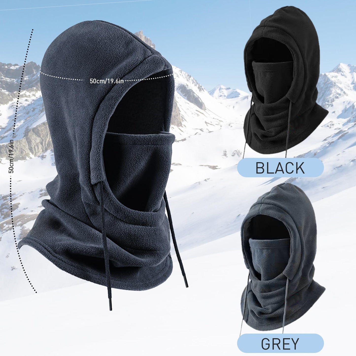 Roadbox Winter Balaclava Face Mask - Windproof Warm Fleece Ski Mask for Men and Women, Cold Weather Gear for Skiing