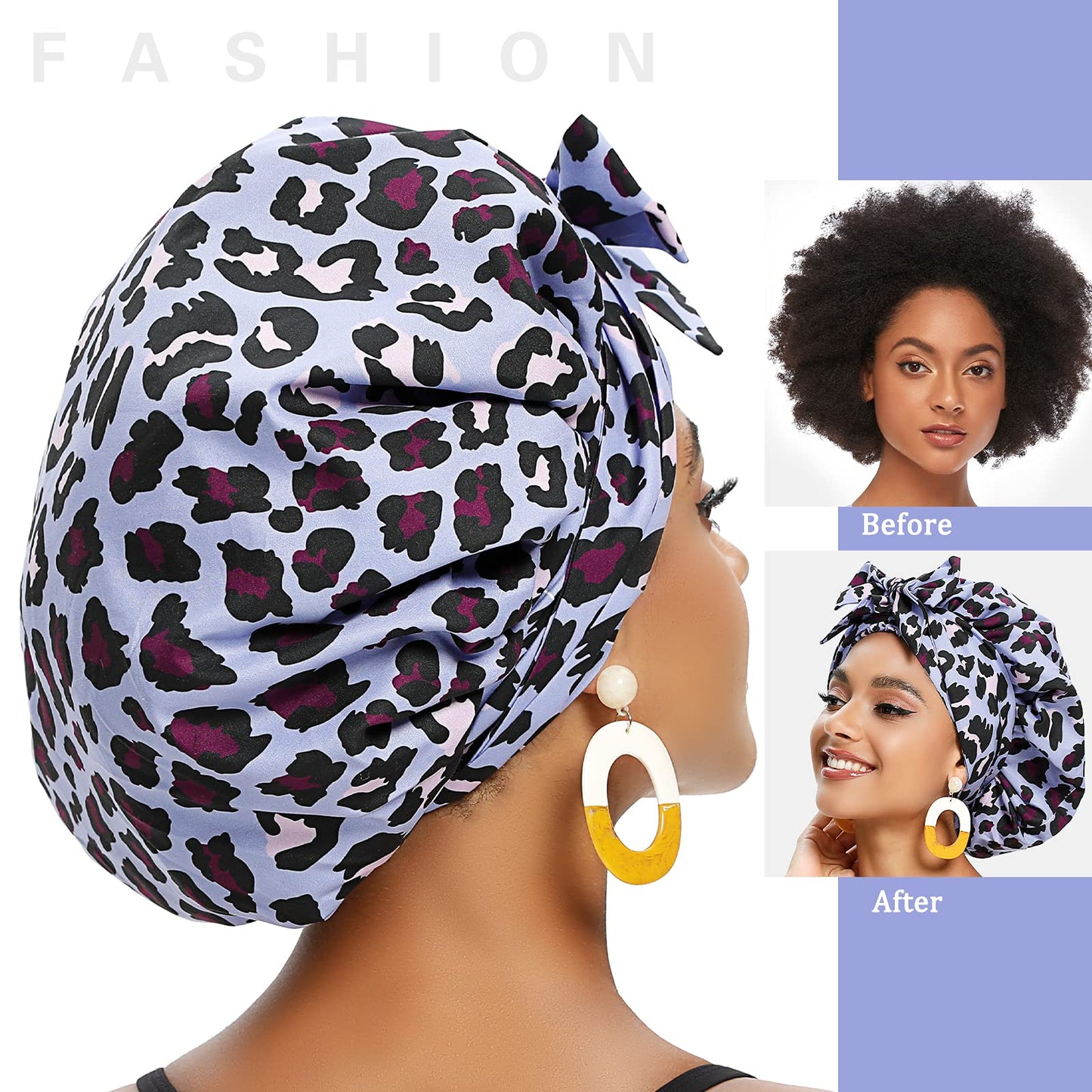 Satin Bonnet for Women, Silk Bonnet for Curly Hair Bonnet for Black Women Sleeping, Extra Large Bonnet for Braids Large Satin Bonnet with Tie Band