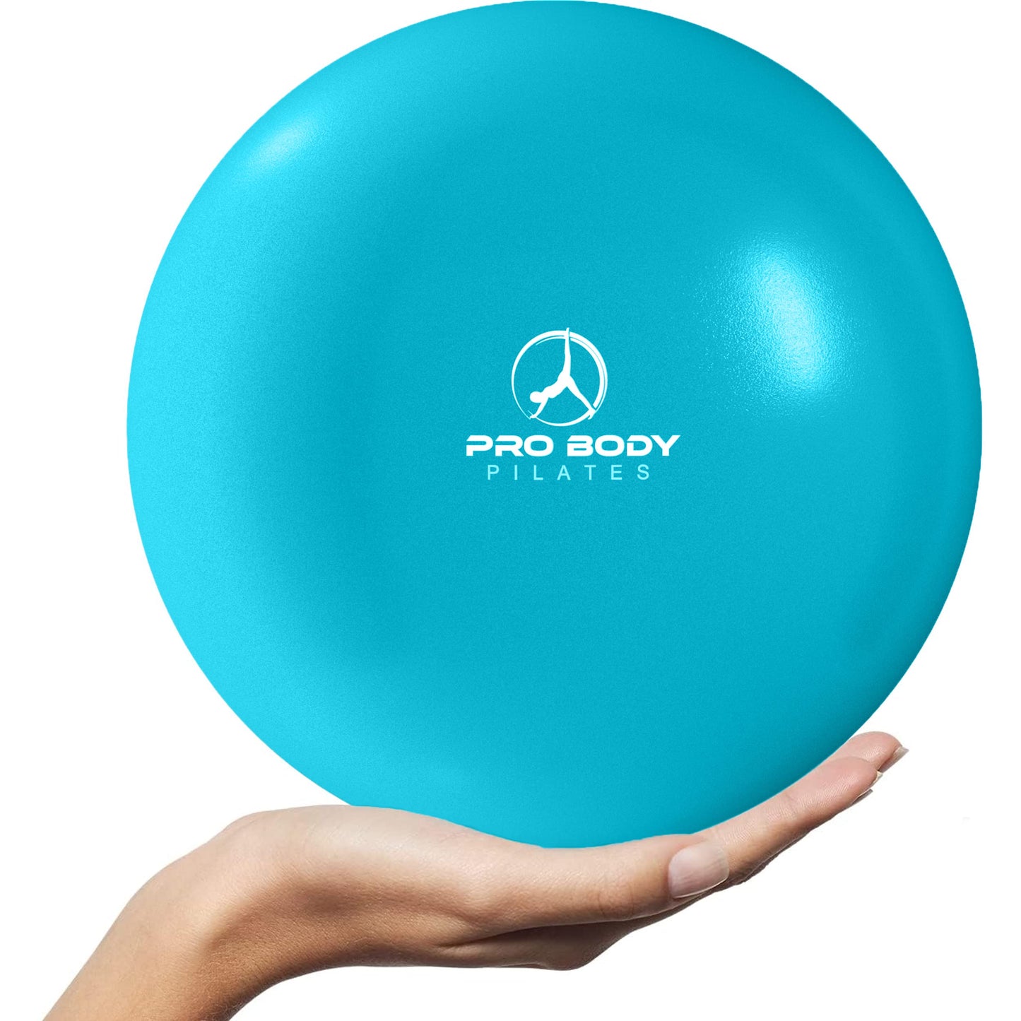 ProBody Pilates Ball Barre Ball, 9 Inch Small Exercise Ball for Between Knees, Mini Soft Yoga Ball for Stability, Barre, Fitness, Ab, Core, Physio and Physical Therapy Ball (Sky)