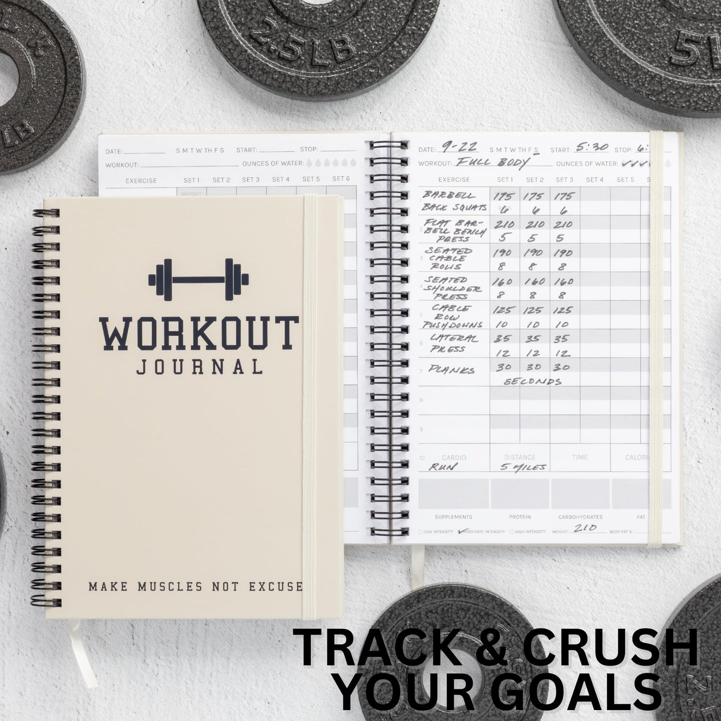 The Ultimate Fitness Journal for Tracking and Crushing Your Gym Goals - Detailed Workout Planner & Log Book For Men and Women - Great Gym Accessories With Calendar, Nutrition & Progress Tracker