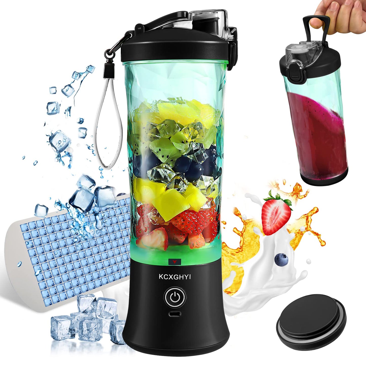 Portable Blender for Smoothies, Freshly Squeezed Juices, Milk shakes and Baby food, 20 oz BPA Free, Suitable for Outdoor Sports, Family, Travel. （Black）