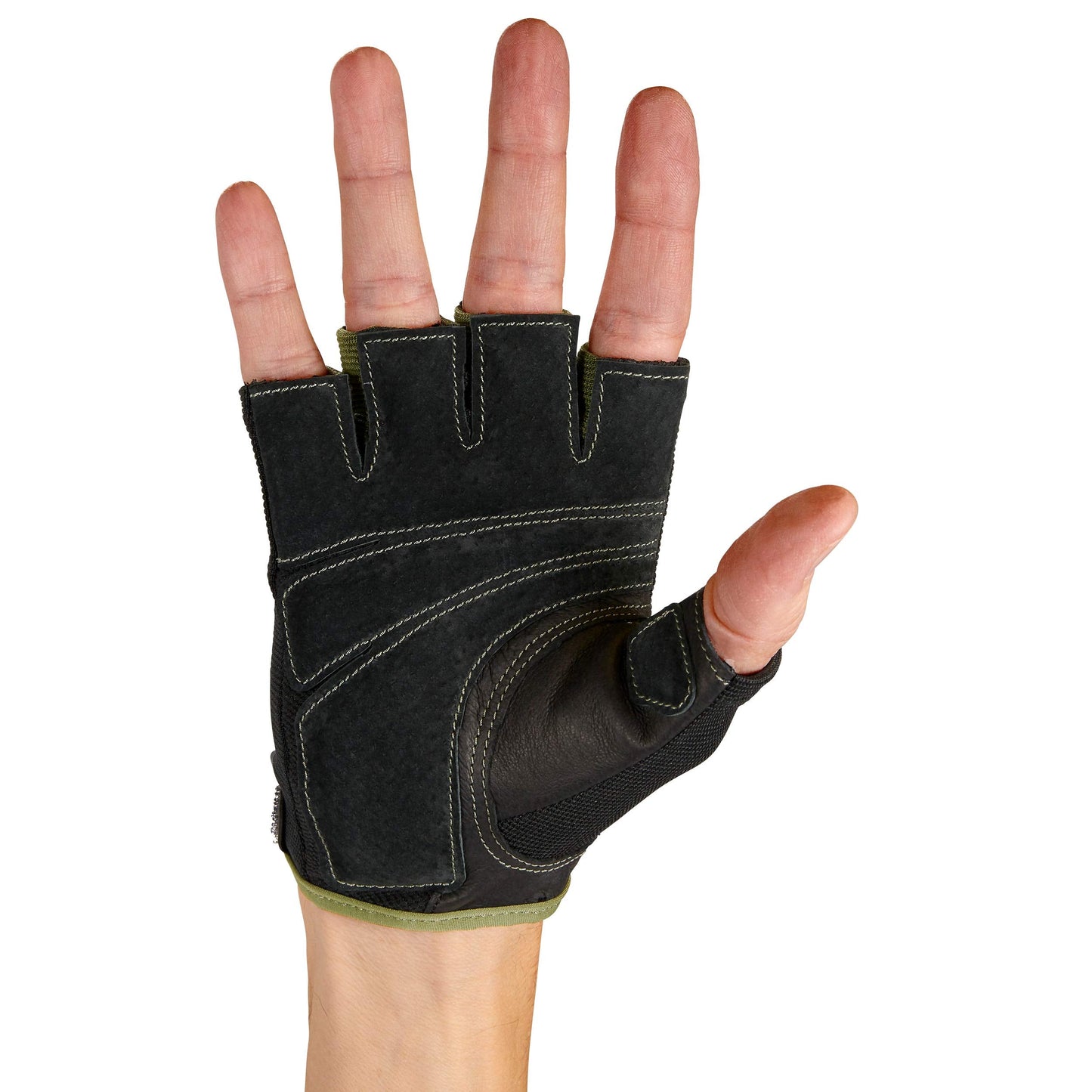 Harbinger Power Non-Wristwrap Weightlifting Gloves with StretchBack Mesh and Leather Palm (Pair), Green, Large (Fits 8 - 8.5 Inches)