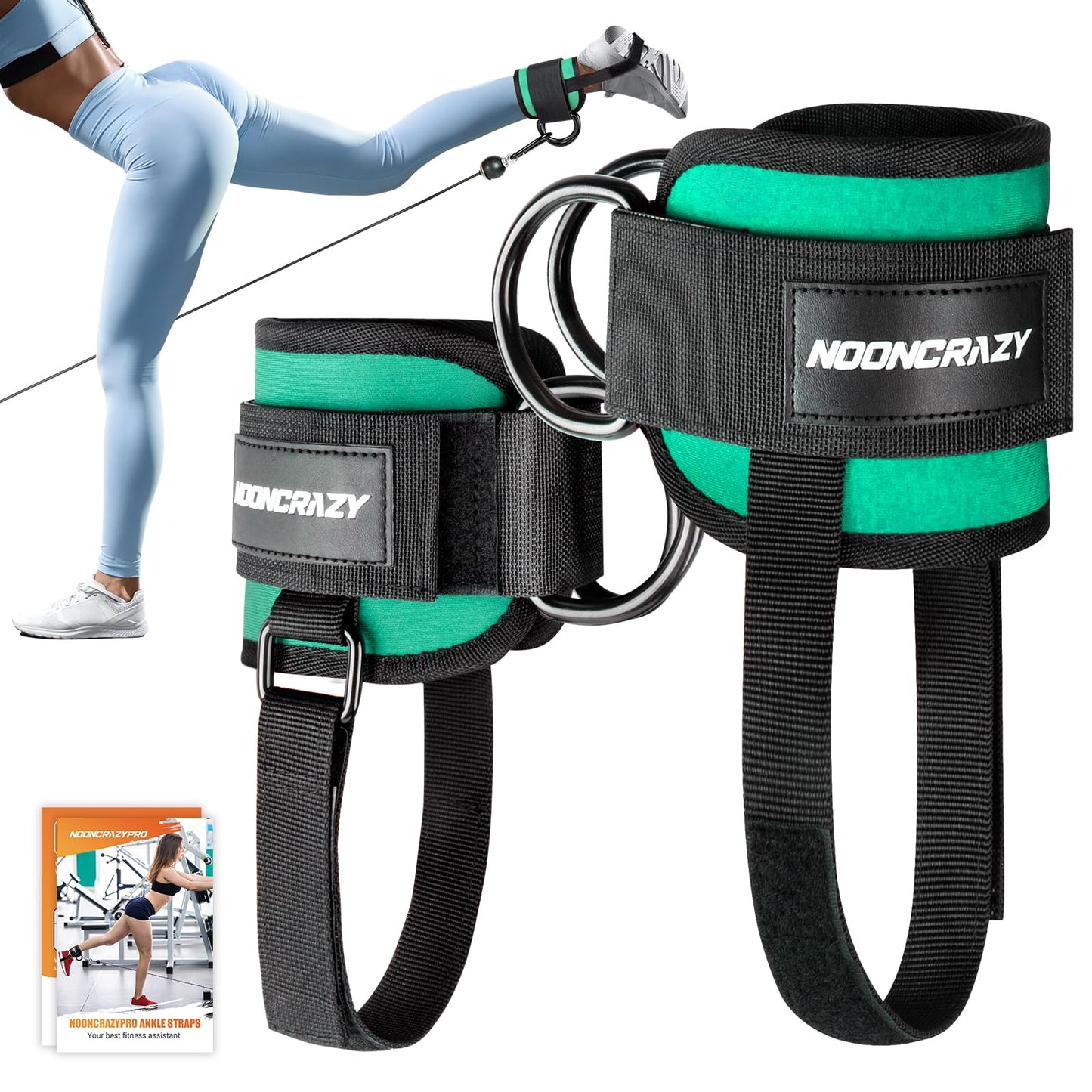 Ankle Strap for Cable Machine Women, Adjustable Gym Cable Ankle Straps for Kickbacks, Glute Workouts, Leg Extensions, Curls, Booty Hip Abductors, Ankle Cuff for Cable Machine Accessories(Cyan)