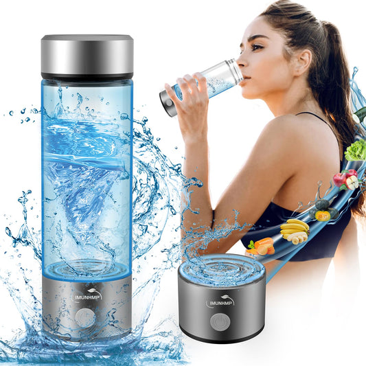 2025 New Hydrogen Water Generator Bottle, Portable Hydrogenated Water Bottle with SPE PEM Technology, 420ml Hydrogen Water Bottle Generator, Rechargeable Ionizer Machine for Home, Office, and Travel
