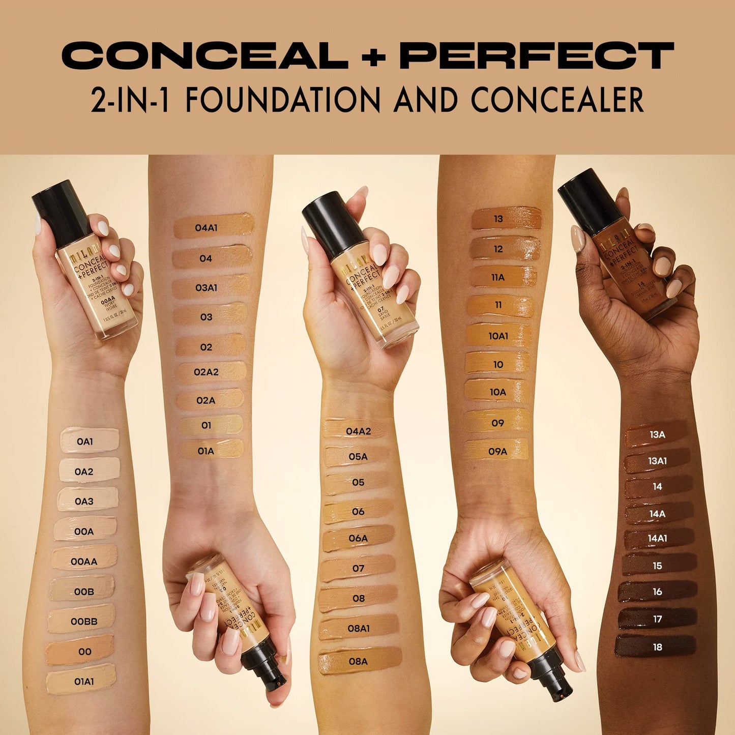 Milani Conceal + Perfect 2-in-1 Foundation + Concealer - Golden Toffee (1 Fl. Oz.) Cruelty-Free Liquid Foundation - Cover Under-Eye Circles, Blemishes & Skin Discoloration for a Flawless Complexion