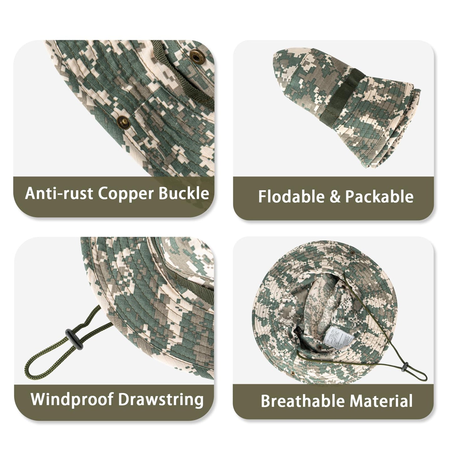Sun Hats for Men Women Bucket Hat UPF 50+ UV Protection Boonie Hat for Safari Fishing Hiking Garden Beach