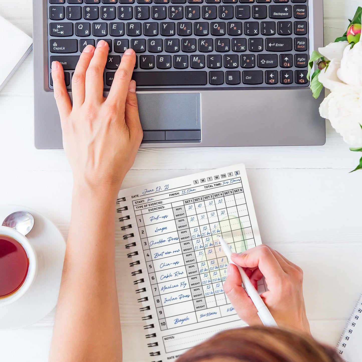 Workout Planner for Daily Fitness Tracking & Goals Setting (A5 Size, 6” x 8”, Avo Green), Men & Women Personal Home & Gym Training Diary, Log Book Journal for Weight Loss by Workout Log Gym