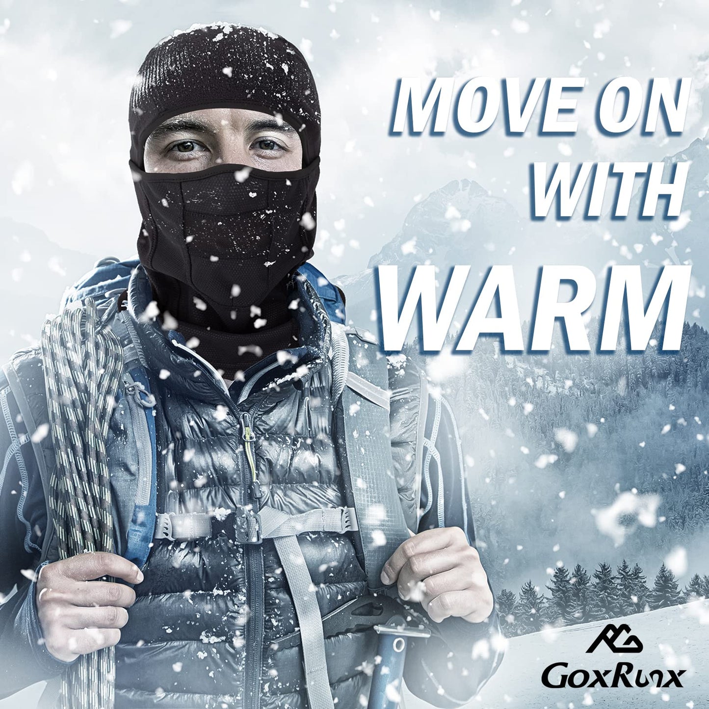 GoxRunx Balaclava Ski Mask-Winter Fleece Face Mask for Men & Women-Warm,Breathable,Windproof Gear for Skiing & Motorcycling Grey, Navy