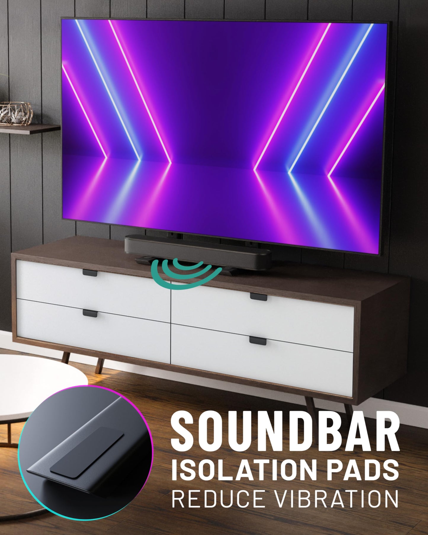 ECHOGEAR Universal Large TV Stand - Height Adjustable Base for TVs up to 77" - Wobble-Free Replacement Stand Works w/Any TV Including Vizio, TCL, Samsung & More - Flat Design Compatible w/Soundbars