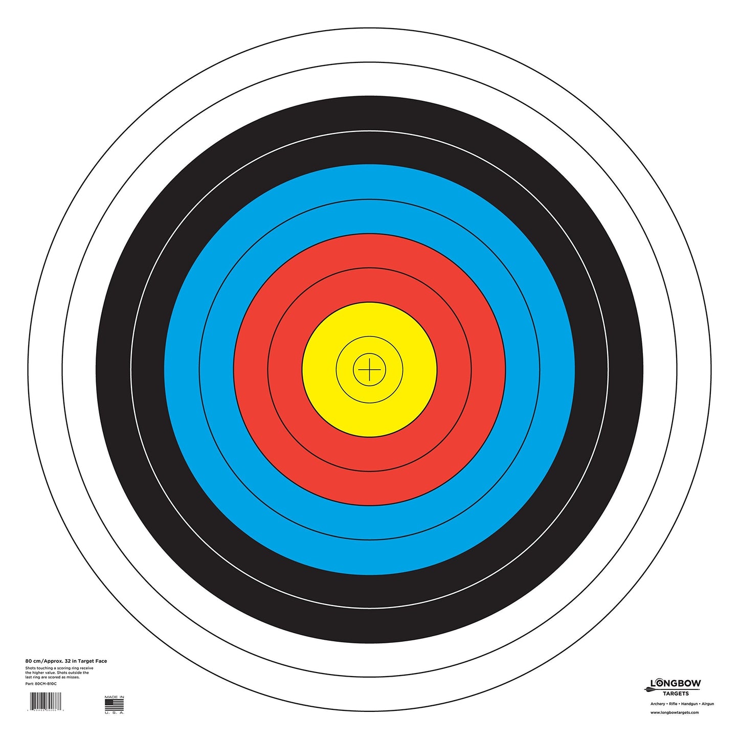 Archery 40cm & 80cm Targets by Longbow (8 Pack (80cm) Folded, 80cm Archery Paper)