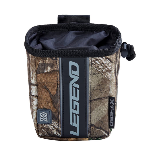 LEGEND - XT520 Quick Release Pouch & Finger Tab Bag (Realtree) | Interior Divider for Better Organization & Storage of Release Aids | Attaches to Standard 2" Belt | Quick Drawstring Closure