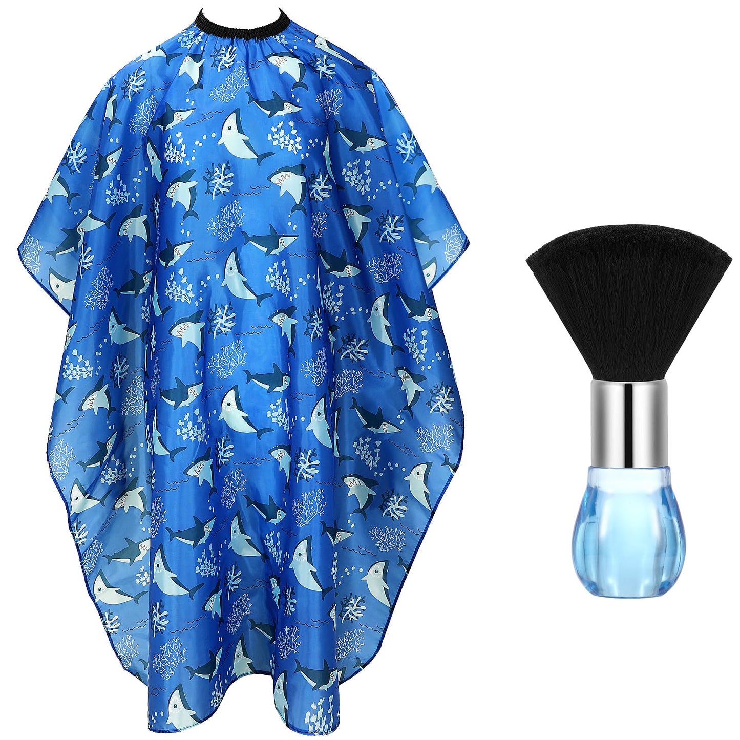 FEBSNOW Kids Hair Cutting Cape,Professional Kids Barber Cape and Neck Duster Brush Cartoon Hairdresser Apron with Adjustable Closure for Children Salon Barber Supplies for Kids & Adults 55x39 Inches