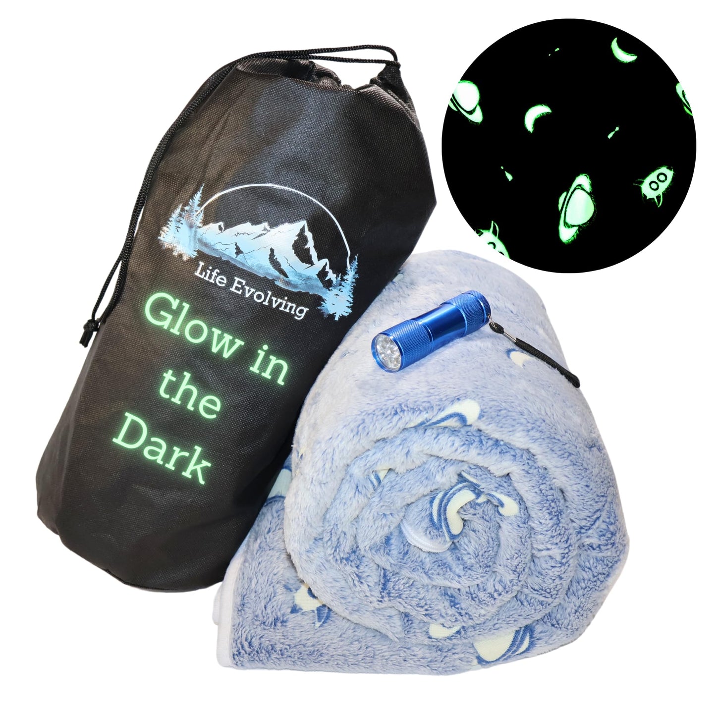 Fleece Sleeping Bag Liner Cold Weather-Glow In The Dark with UV Flashlight-Camping sleeping bag Liner for Cold Weather Sleeping Bag-Travel Sleeping Bag -Compact Sleeping Bag Or Ultralight Sleeping Bag