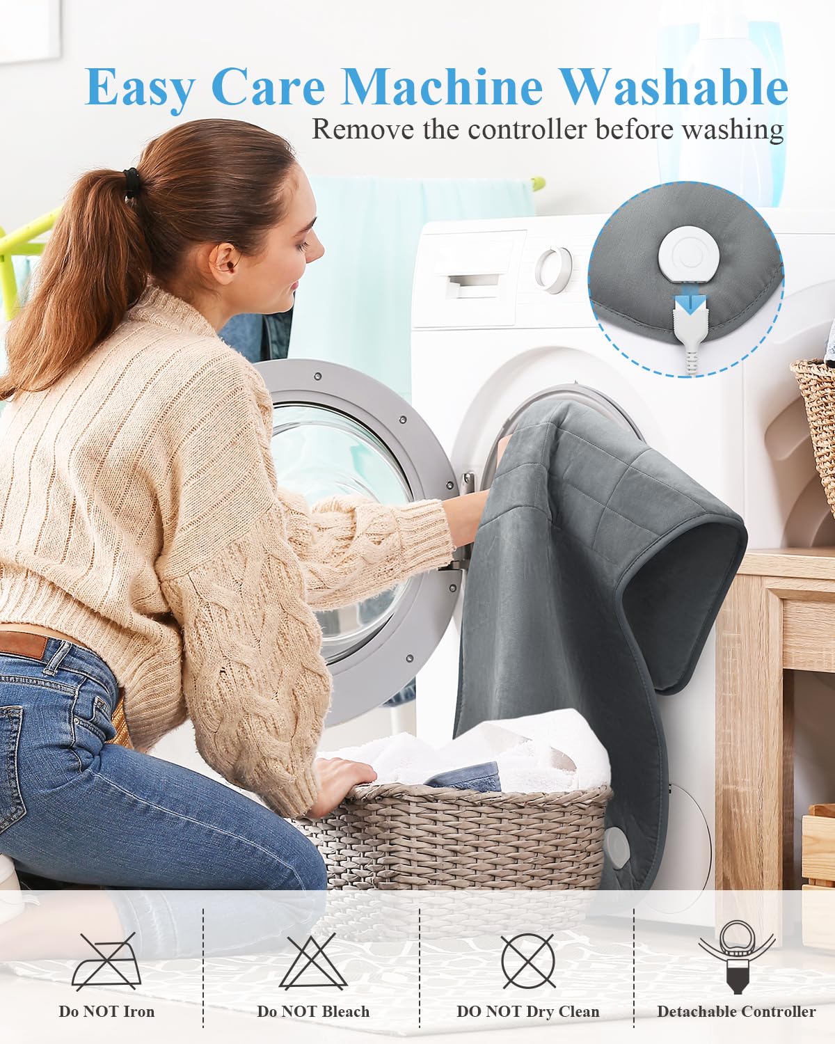 Heating Pad for Neck and Shoulders and Back Pain Relief, Birthday Gifts for Women Men Mom Dad, FSA Eligible Items Only List, Large Heat Pad for Back 6 Heat Settings 4 Timers Auto-Off, 22"x37" Grey