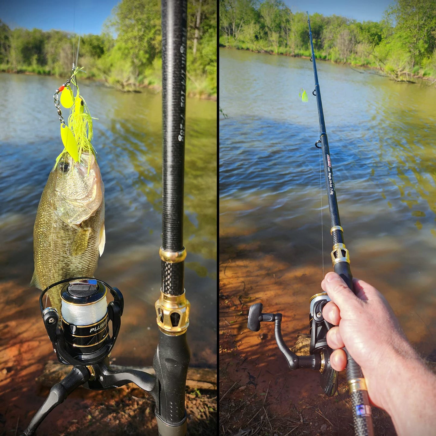 PLUSINNO Fishing Rod and Reel Combo,Fishing Pole,Telescopic Fishing Rod Kit with Spinning Reel, Telescopic Fishing Pole with Carrier Bag for Freshwater Saltwater for Men Women