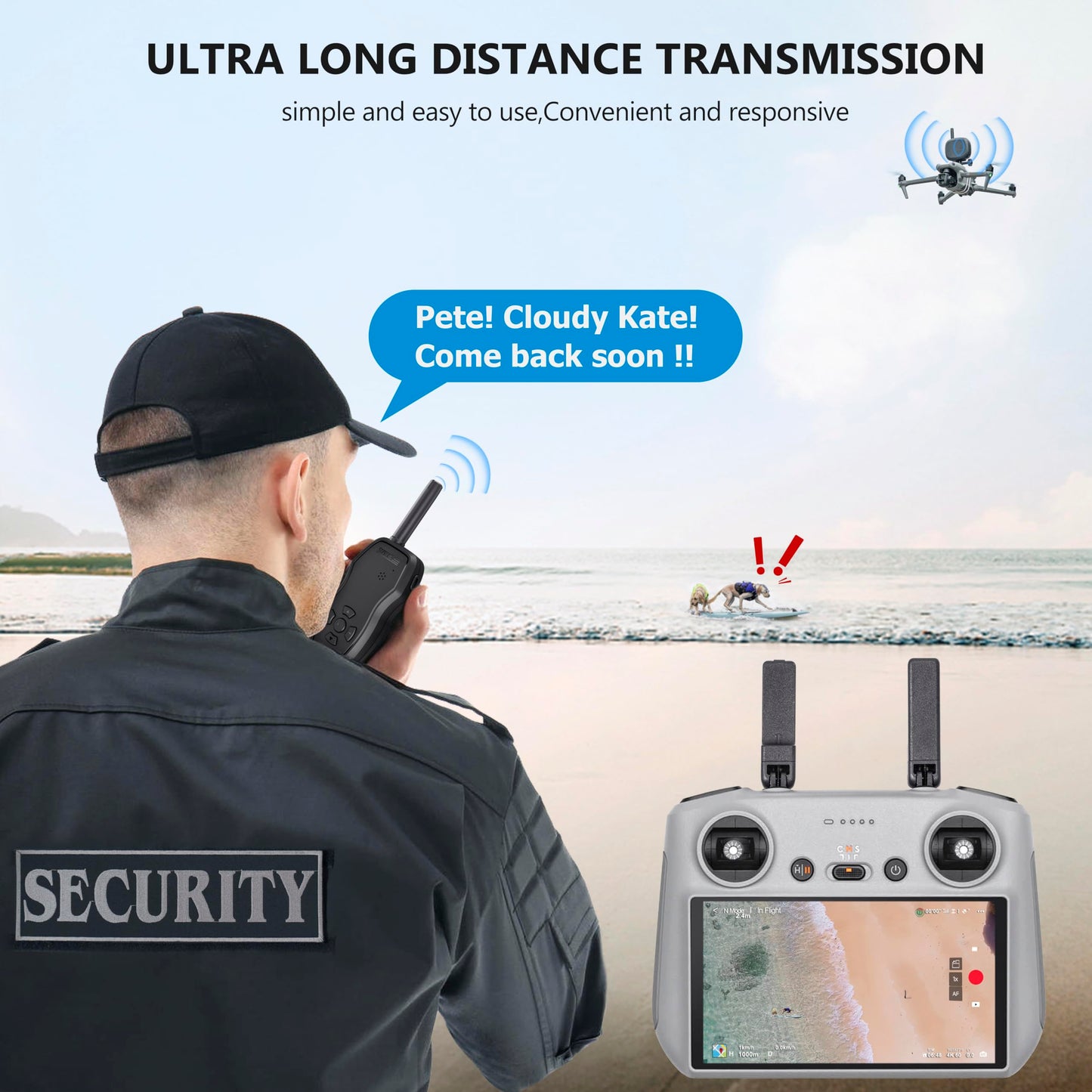 STARTRC Drone Speaker Real-Time Megaphone Portable Interference-Free Long Distance Microphone for DJI Air 3/Air 3S/Mavic 3 Pro/Avata/Holy Stone/FPV Drone Accessories