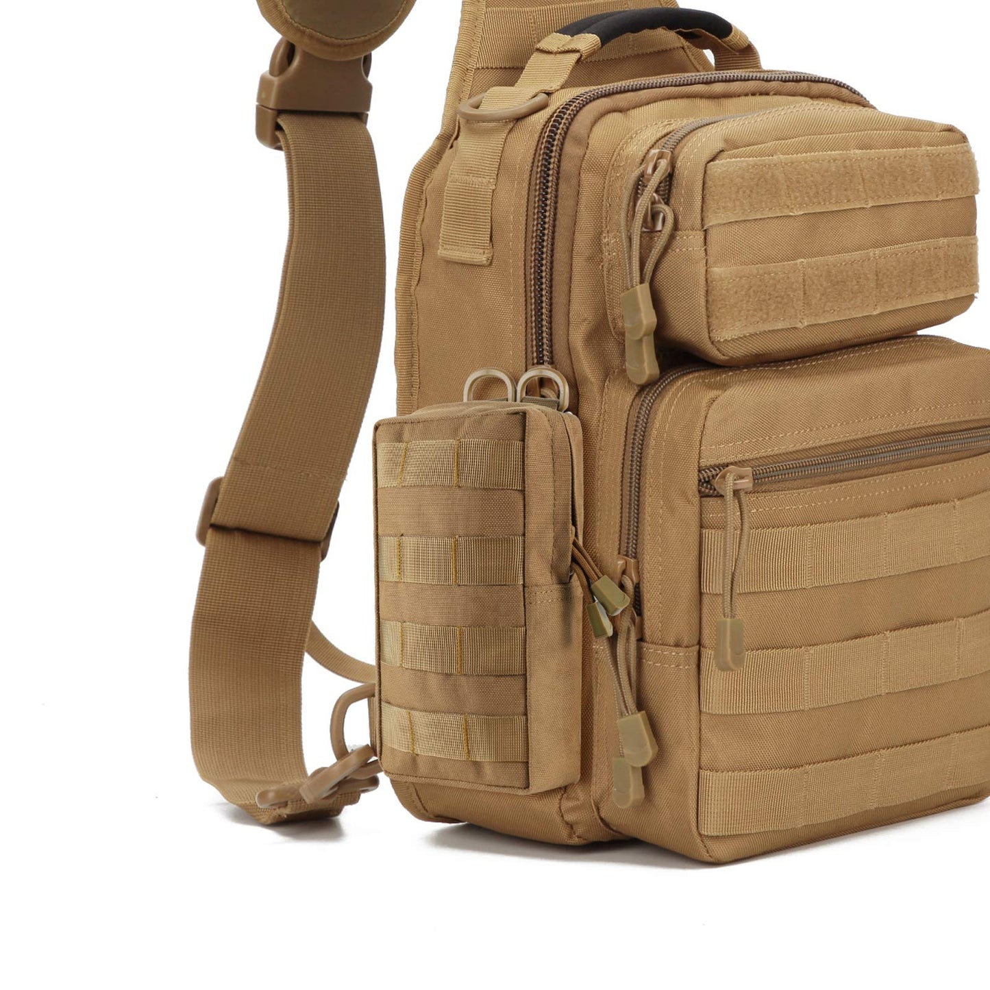 FRTKK 2 Pack Molle Pouches - Tactical Compact Water-Resistant EDC Pouch Small Utility Pouch Bags (Patch Included) (2 Pack-ACU 3)