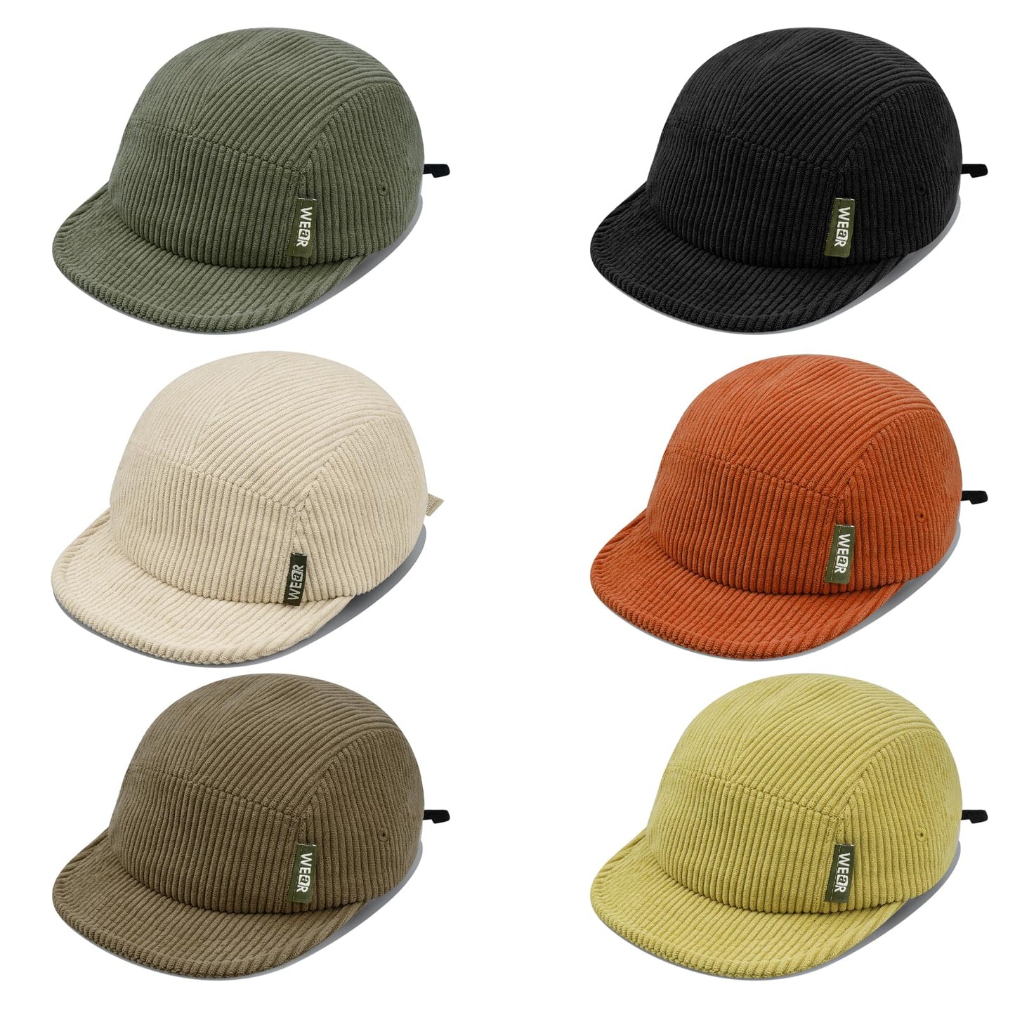 CLAPE Short Brim Baseball Cap 5 Panel Camp Hat Strapback Hat Unstructured Dad Hat Foldable Soft Ball Cap Warm Winter Fitted Cap