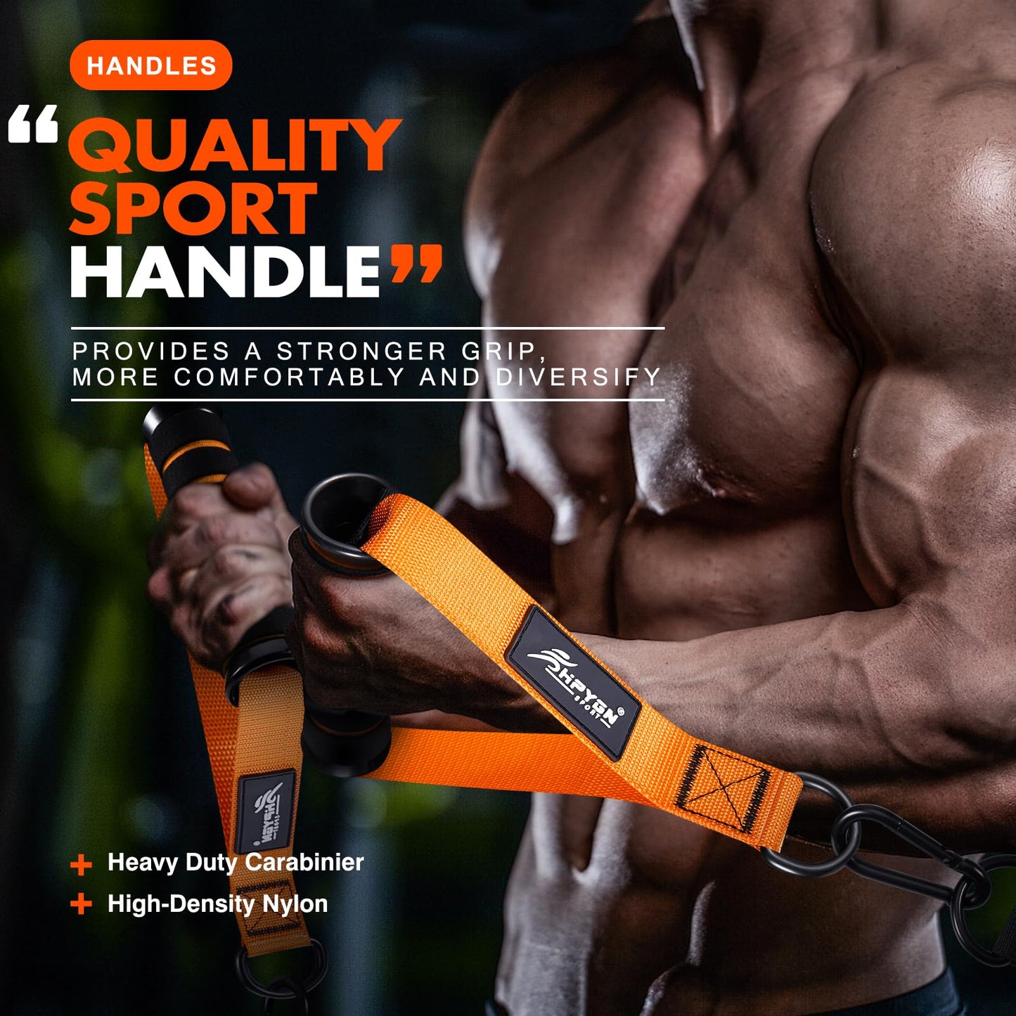 Exercise Handles, Gym Replacement Handle Attachments for Cable Machine Pulleys, Resistance Band and Strength Trainer, Pull Down Workout Accessories, Home Gym Add On Equipment