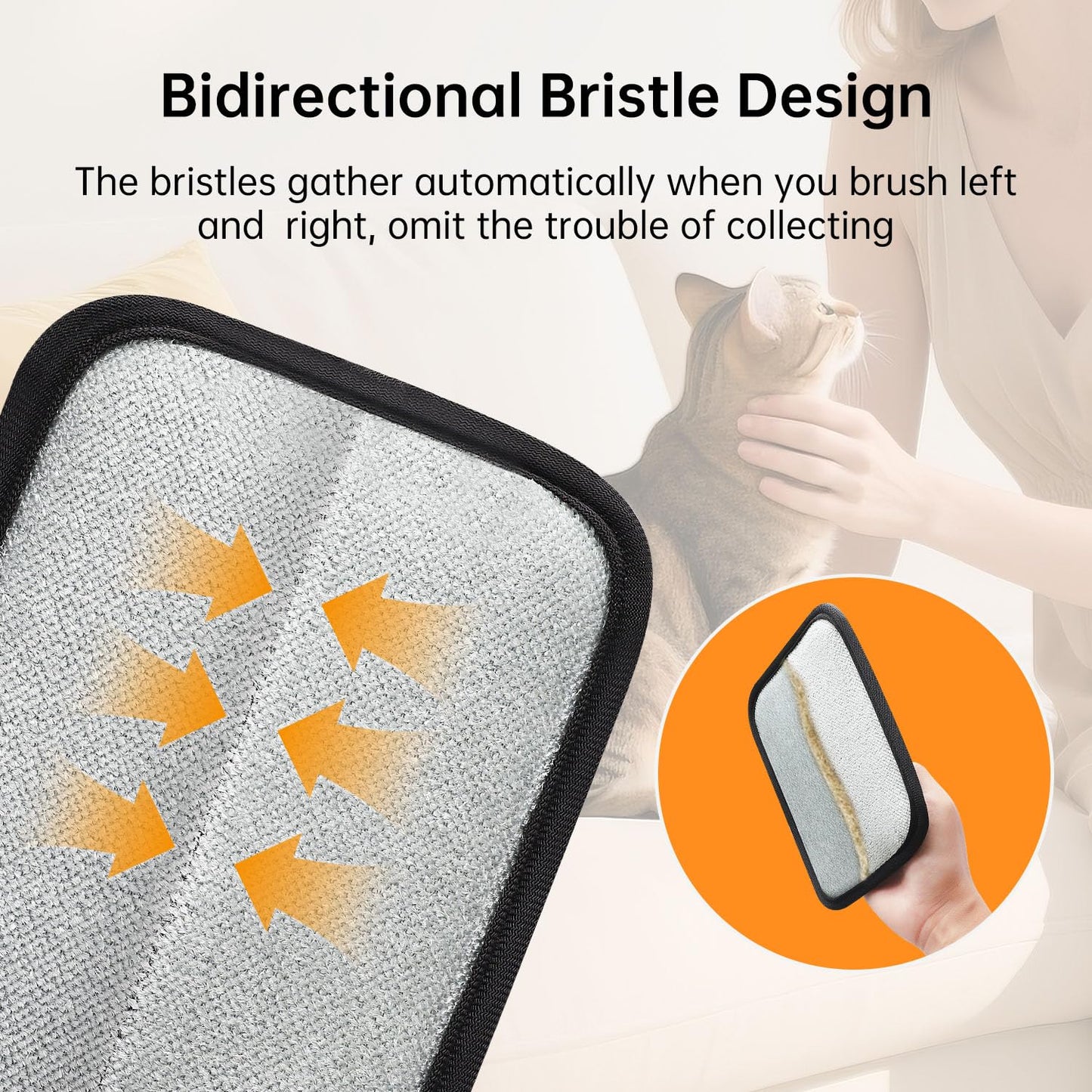 INABULETWO 1 Pcs Electrostatic Pet Hair Removal Gloves Brush, Reusable Static Pet Cat Dog Hair Remover Gloves Grooming Brush Couch, Furniture, Carpet, Car Seat, Upgraded Animal Fur Removal Tool