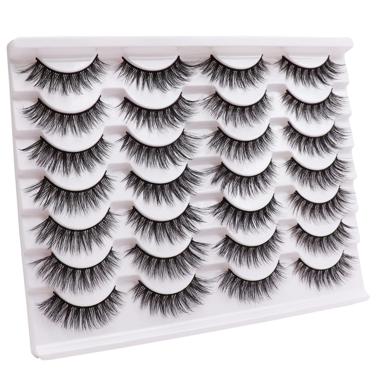 Losha Eyelashes Natural Look Faux Mink Lashes Pack Handmade Wispy False Eyelashes 14 Pairs Cat Eye Lashes (Y52)