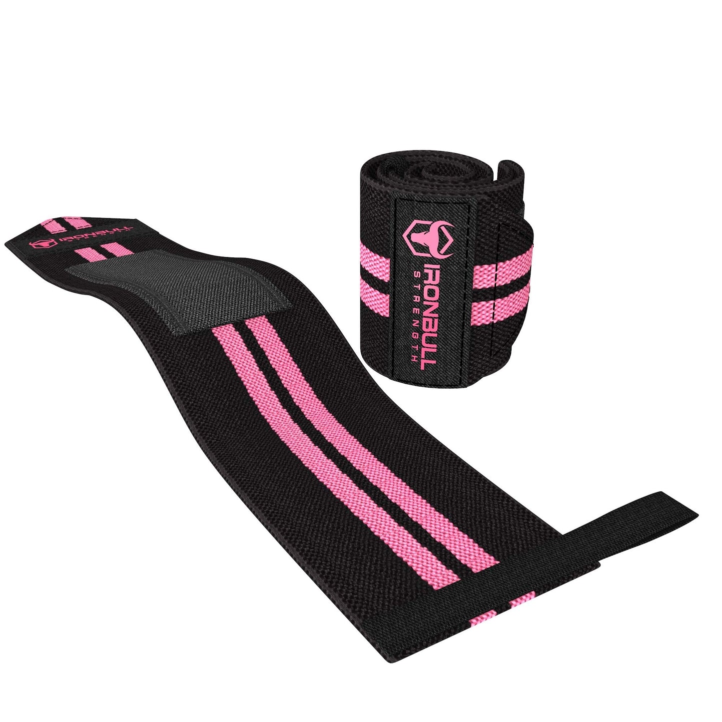 Women Wrist Wraps with Thumb Loops - 12" Professional Grade - Wrist Support Brace and Compression for Cross Training, Weight Lifting, Powerlifting, Strength Training (Black/Pink)