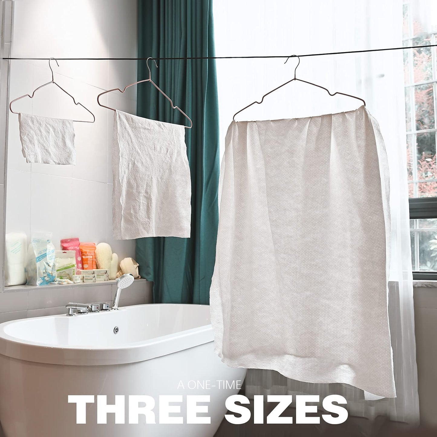 Aimisin Compressed Towels Disposable Soft Durable Towels 100% Cotton for Home Bathroom Travel Camping (M-11.8''x 31.5''-1pack(10pcs))