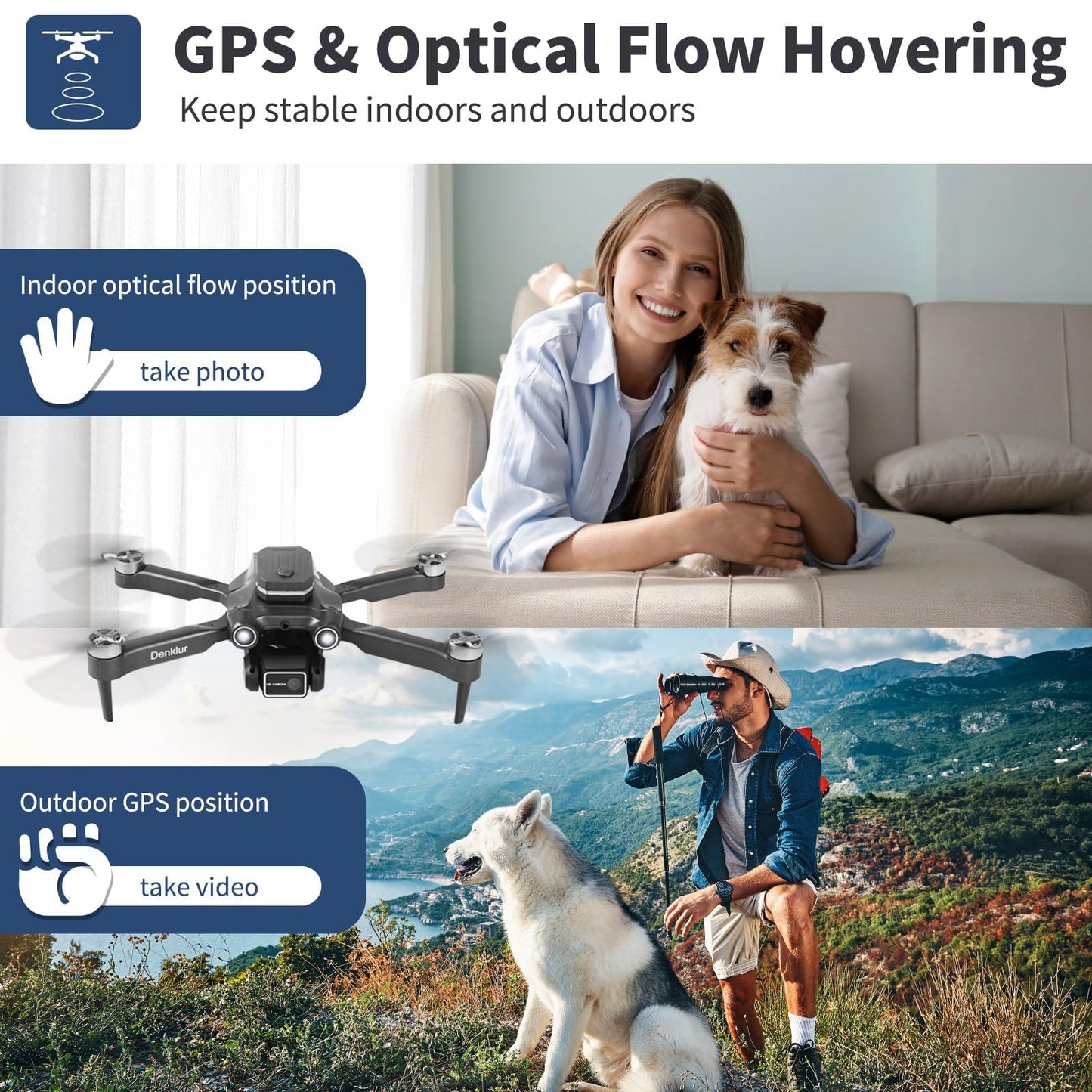 GPS Drone with 4K Camera for Adults, FPV Drones for Kids, Foldable RC Quadcopter with Brushless Motor, Auto Return, Follow Me, Circle Fly, Waypoint Fly, 2 Batteries 40 Mins Long Flight