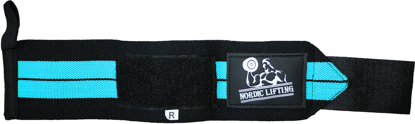 Wrist Wraps (1 Pair/2 Wraps) for Weightlifting/Cross Training/Powerlifting/Bodybuilding-Women & Men-Premium Quality Equipment & Accessories Avoid Injury in Weight Lifting-(Aqua Blue)-1 Year Warranty