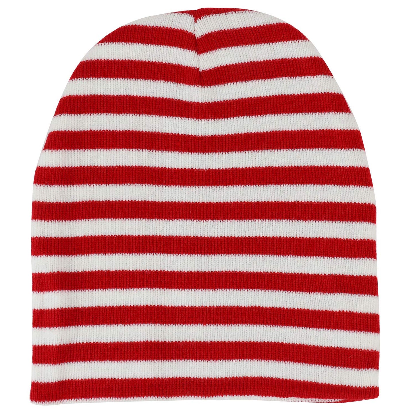 Armycrew Red White Stripe Short Skull Beanie - 1PK