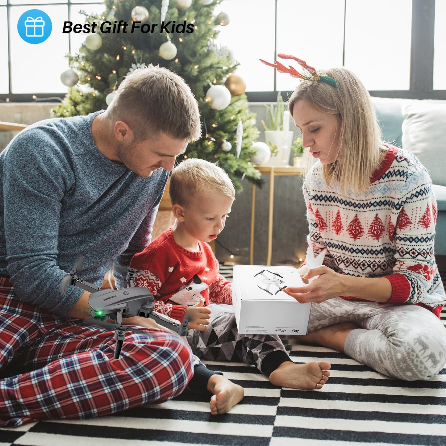 SIMREX Drone With Camera 1080P for Kids And Adults, RC Quadcopter with Altitude Hold, Mini Drone With One Key Start, Waypoint Fly, Headless Mode, 3D Flip, 3 Speeds, Remote Control Drone for Beginners