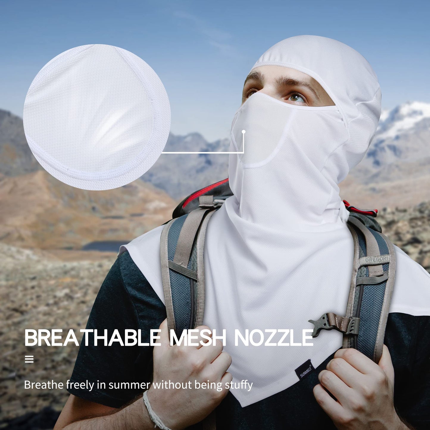 3 Pieces Balaclava - Summer Sun Protection Motorcycle Fishing Sun mask Breathable Windproof Long Face Mask for Men Women