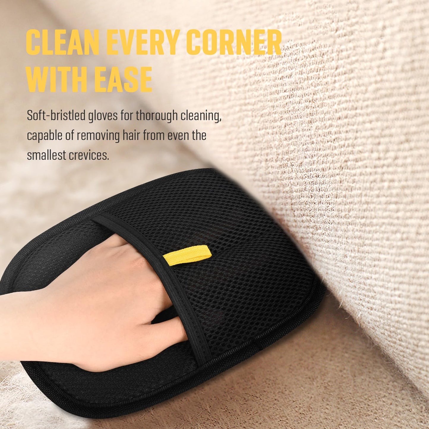 VerdeVilla Pet Hair Remover, Electrostatic Pet Hair Removal Gloves, Reusable Cat & Dog Hair Remover for Couch, Furniture, Carpet, Car Seat, Upgraded Animal Fur Removal Tool, Cat Grooming Gloves-1 PCS