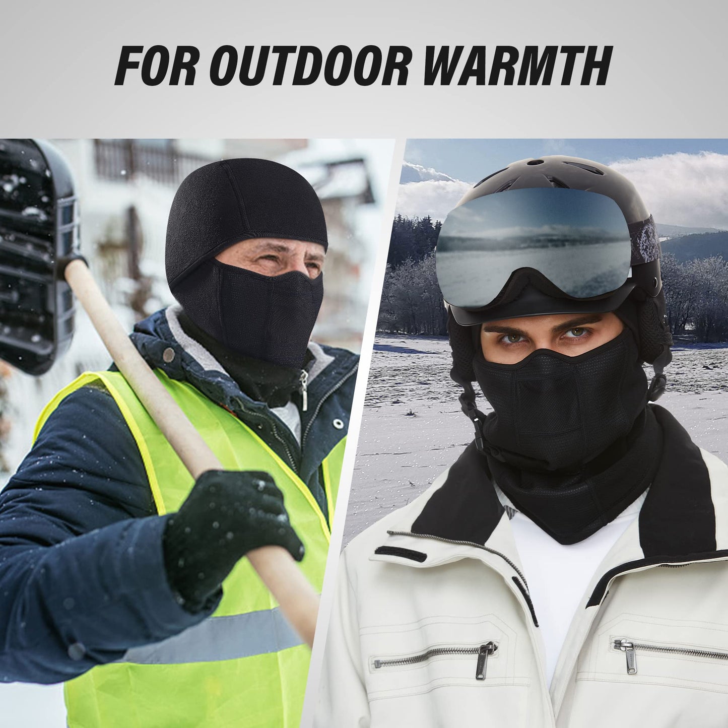 Balaclava Ski Mask-Thick Warm Windproof Winter Face Mask for Men & Women-Cold Weather Gear for Skiing, Motorcycle Riding