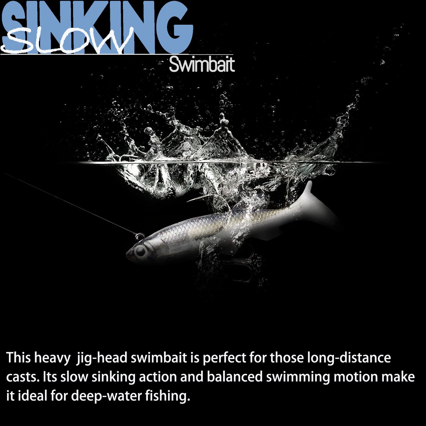 Fishing Lures for Bass, VMSIXVM Fishing Jig Head Swim Shad Lure, Soft Plastic Swimbaits with Paddle Tail, Trout Bass Sinking Baits Kit for Saltwater/Freshwater, Fishing Gear and Fishing Gifts