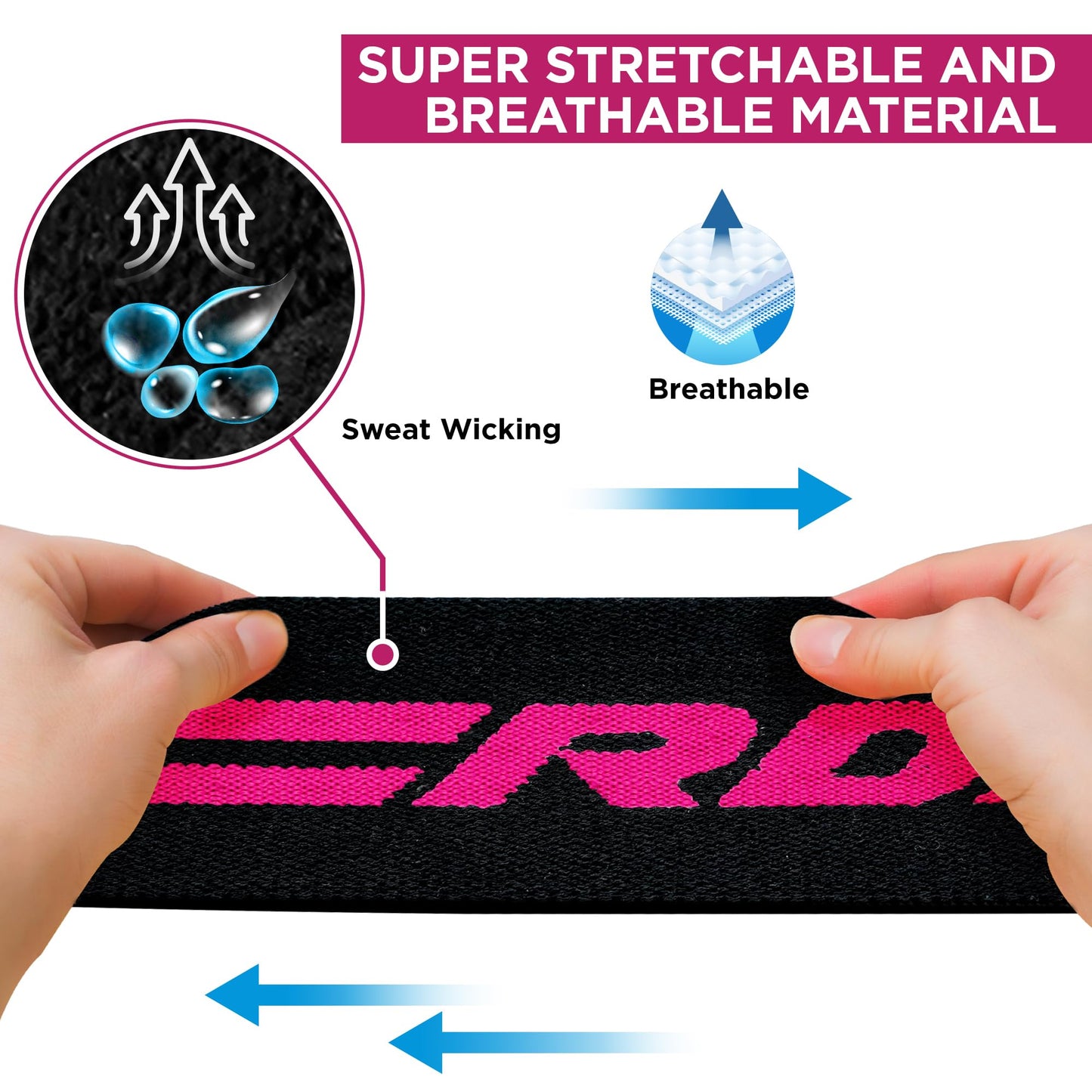 RDX Knee Wraps for Weightlifting, 78” Elasticated Straps Power Lifting Leg Press Support Gym Fitness Squats Workout Men Women