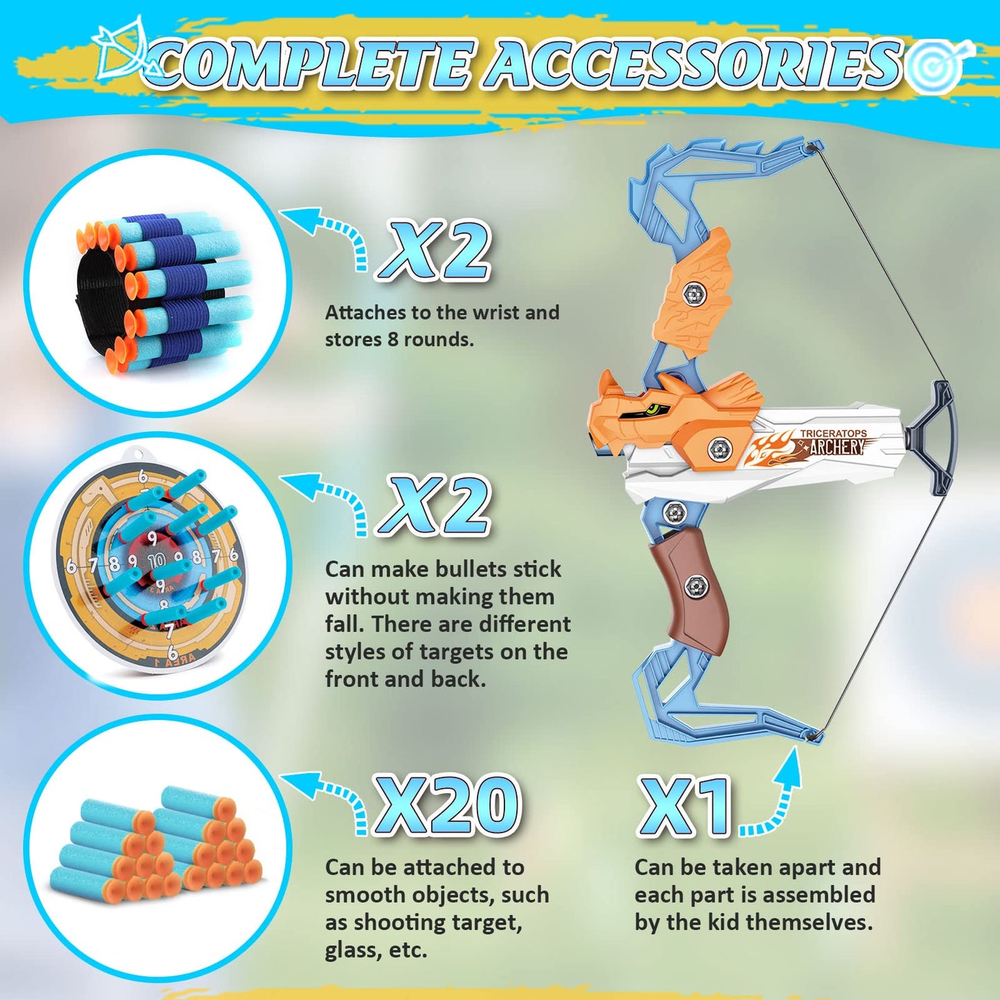 Britik Bow and Arrow for Kids Toys - Archery Set with 20 Suction Cup Arrows, Gifts for Boys Girls Toddler Age 4 5 6 7 8 Year Old