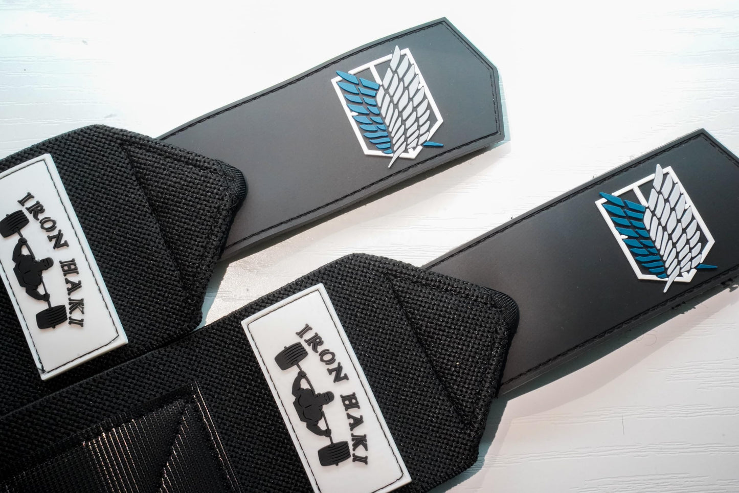 Generic Anime Wrist Wraps Ideal for Weightlifting, Powerlifting, and CrossFit. One Size Fits All. Premium Wrist Support for Gym Workouts (AOT Scout), Black