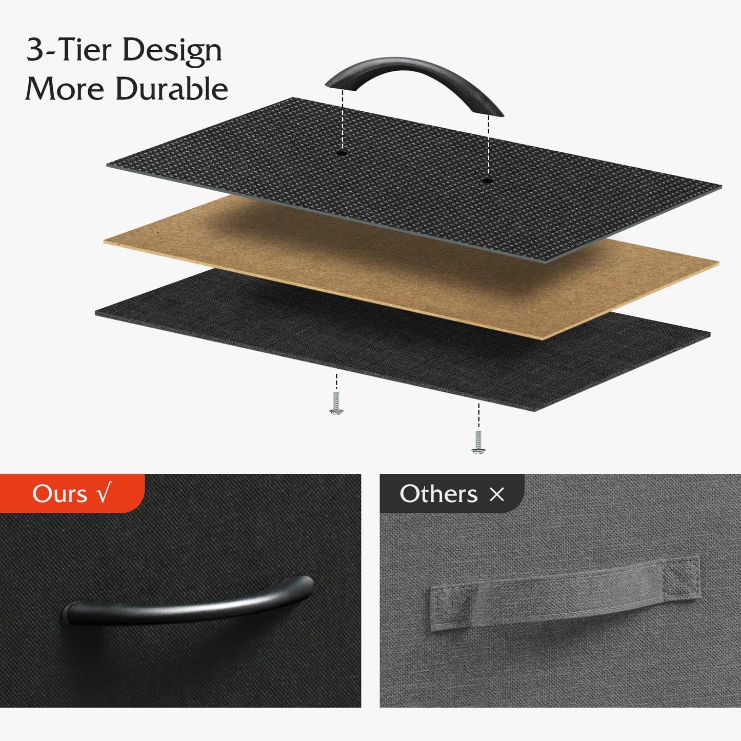 WLIVE 7 Drawer Dresser TV Stand, Entertainment Center, Media Console Table with Metal Frame and Wood Top for TV up to 45 inch, Chest of Drawers for Bedroom, Living Room, Black and Rustic Brown