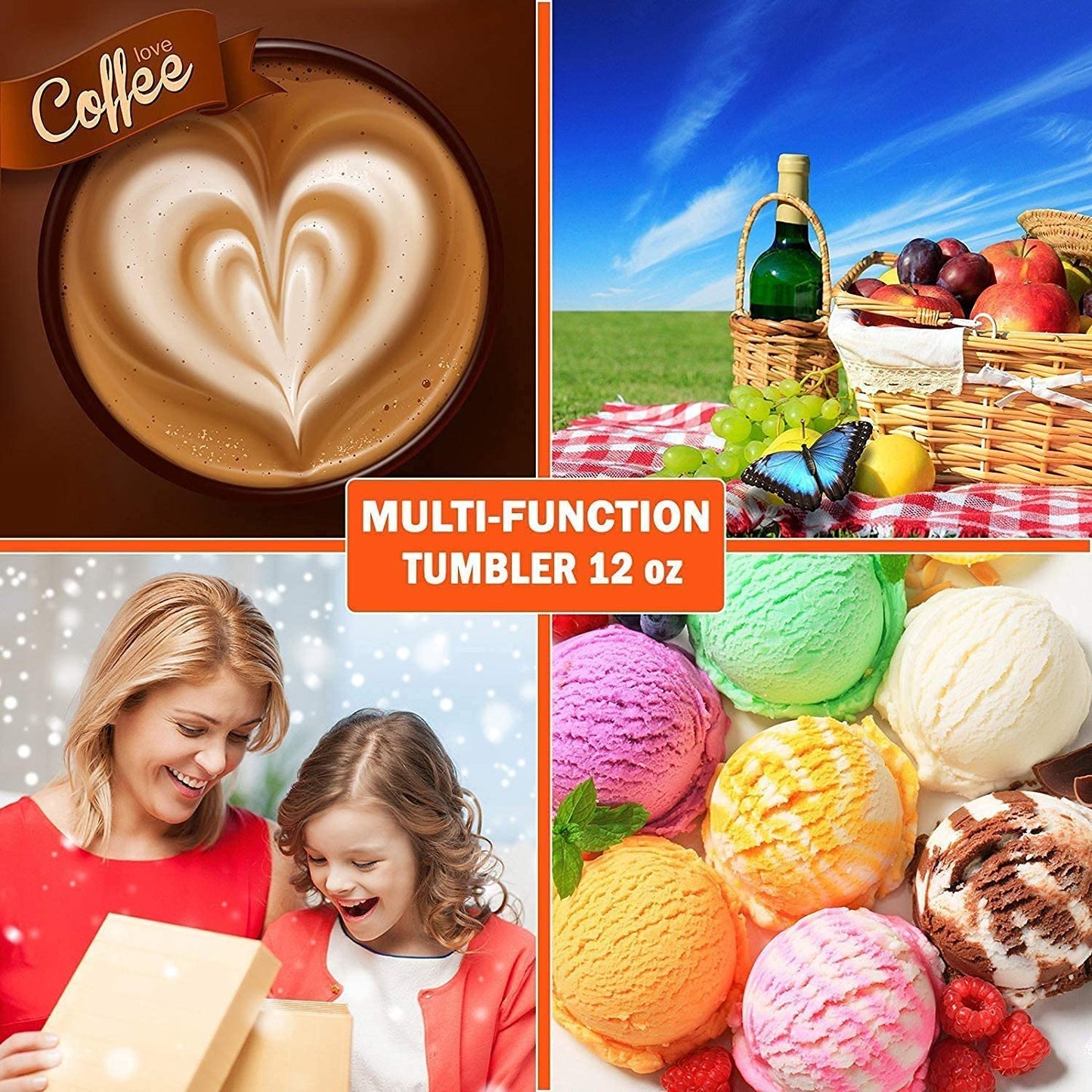 CHILLOUT LIFE 12 oz Stainless Steel Tumbler with Lid - Wine Tumbler Double Wall Vacuum Insulated Travel Tumbler Cup for Coffee, Wine, Cocktails, Ice Cream - Purple Sparkle