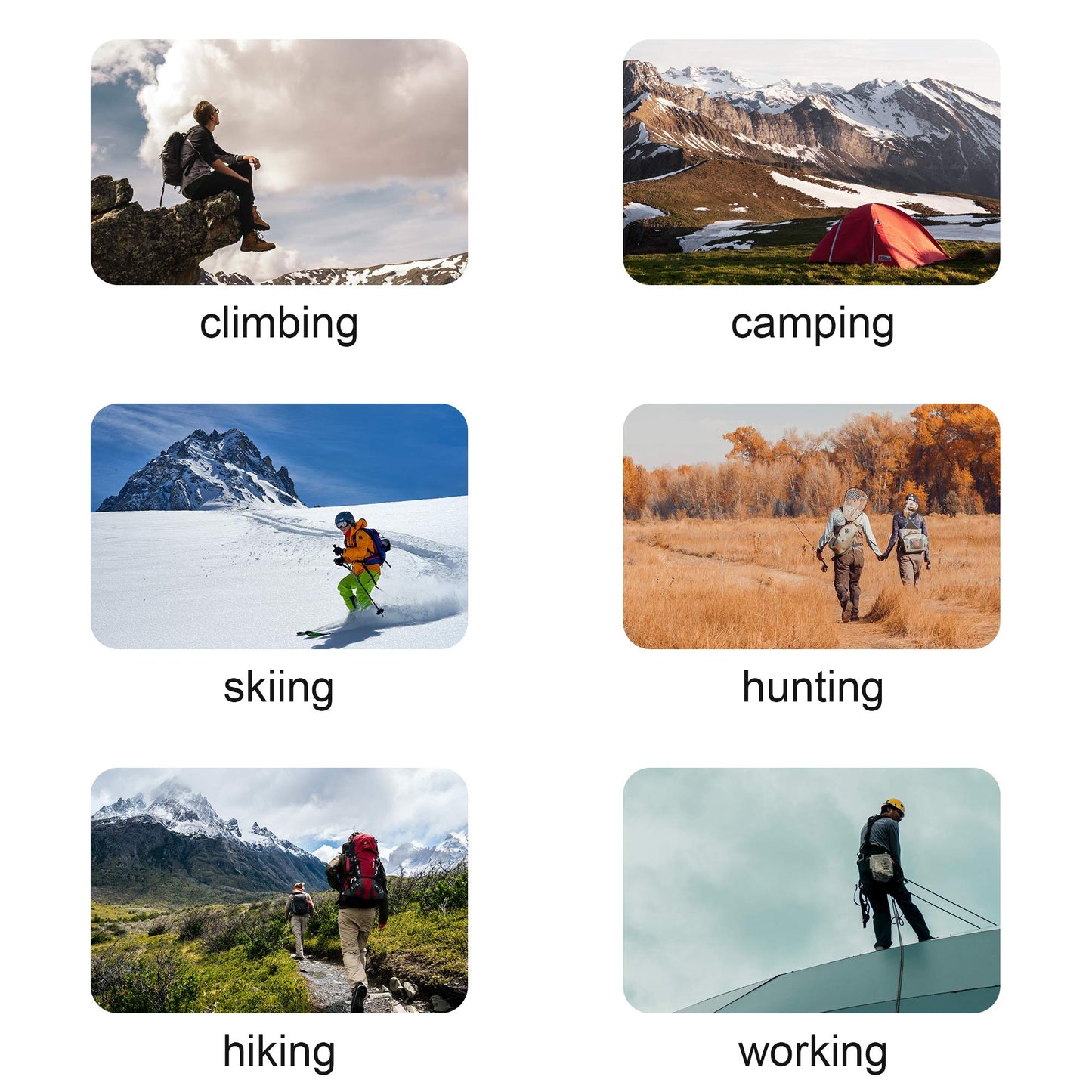 GKX Men's Merino Wool Moisture Wicking Outdoor Hiking Heavy Duty Work Cushion Crew Socks(Green)