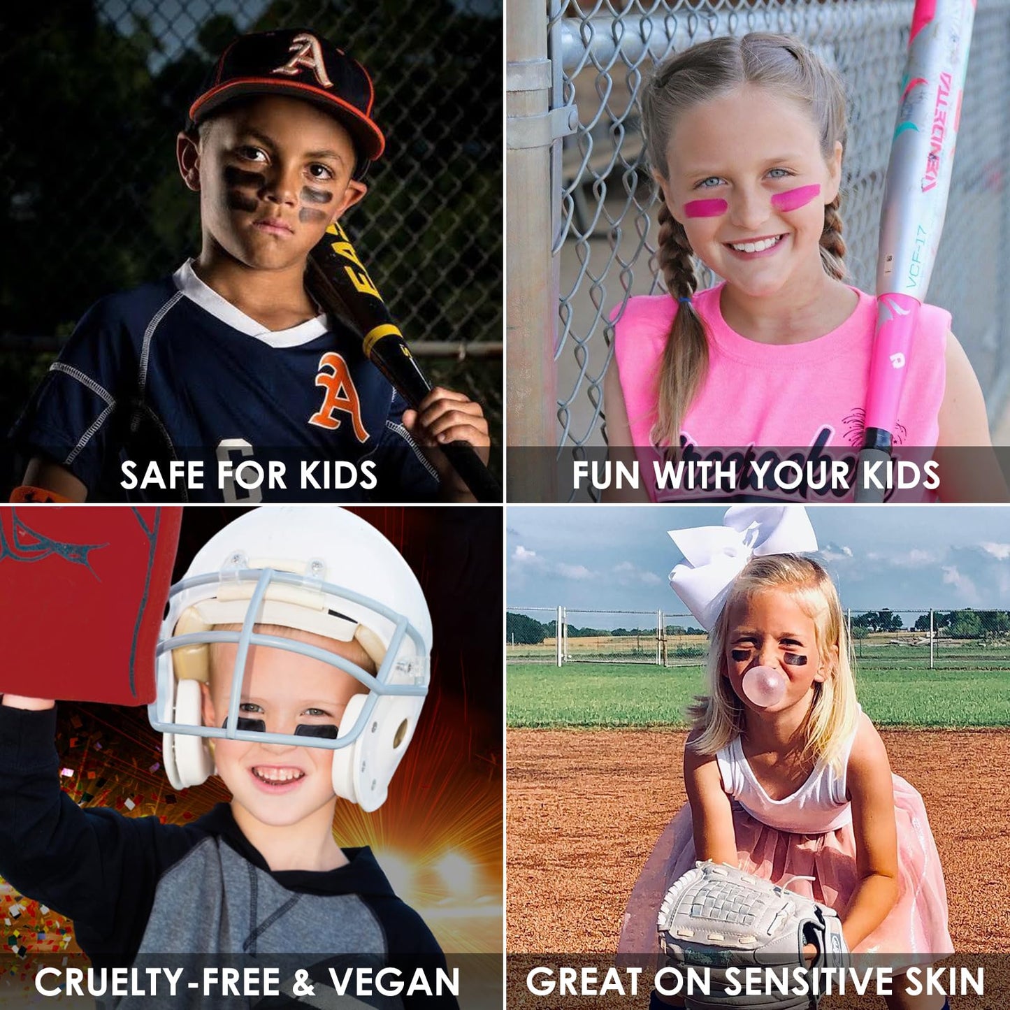 FOCALLURE Face Body Paint Stick,Eye Black Stick for Sports,Face Painting Kit Professional Hypoallergenic Foundation Makeup for Halloween Cosplay SFX Costume Party,White Skeleton