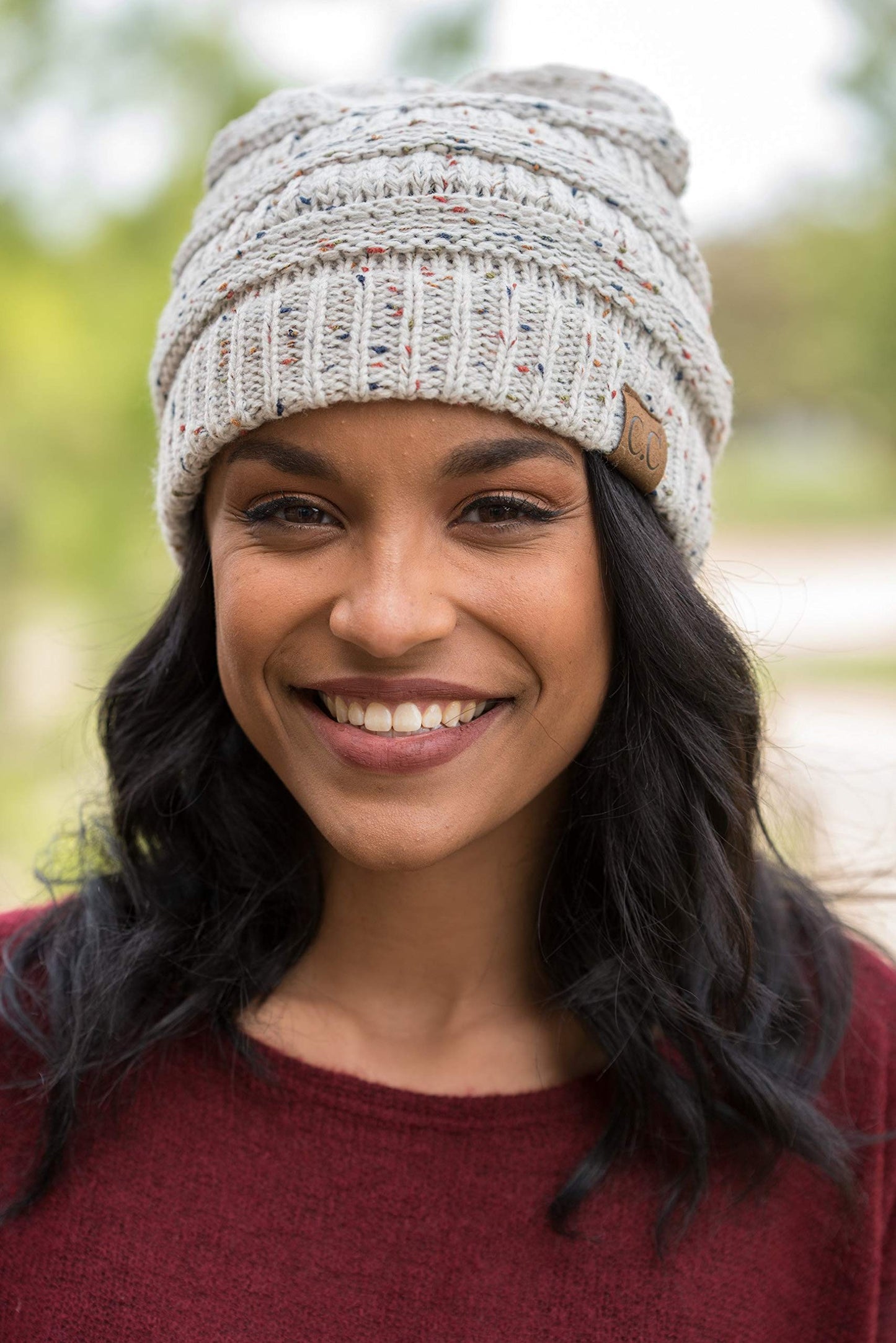 Funky Junque Confetti Knit Beanie - Ivory