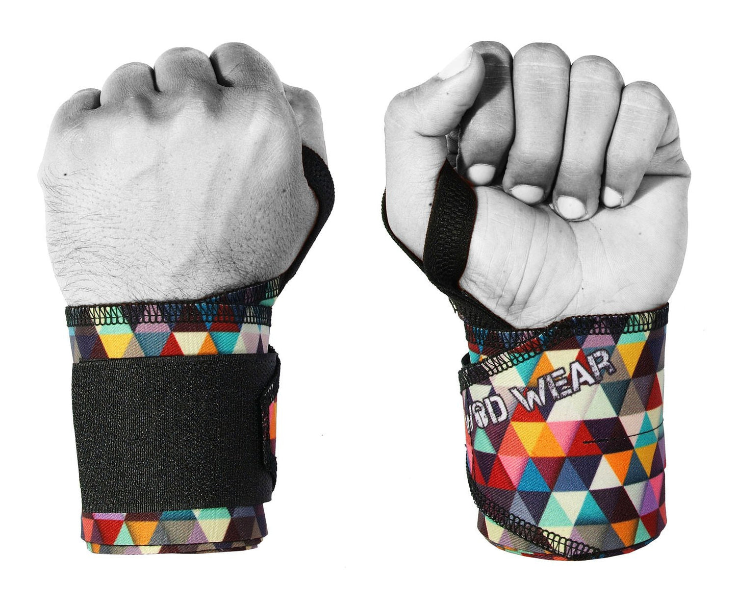WOD Wear Wrist Wraps with Thumb Loop for Powerlifting, Strength Training, Bodybuilding, Cross Training, Olympic Weightlifting, Yoga - One Size Fits All (Diamond)