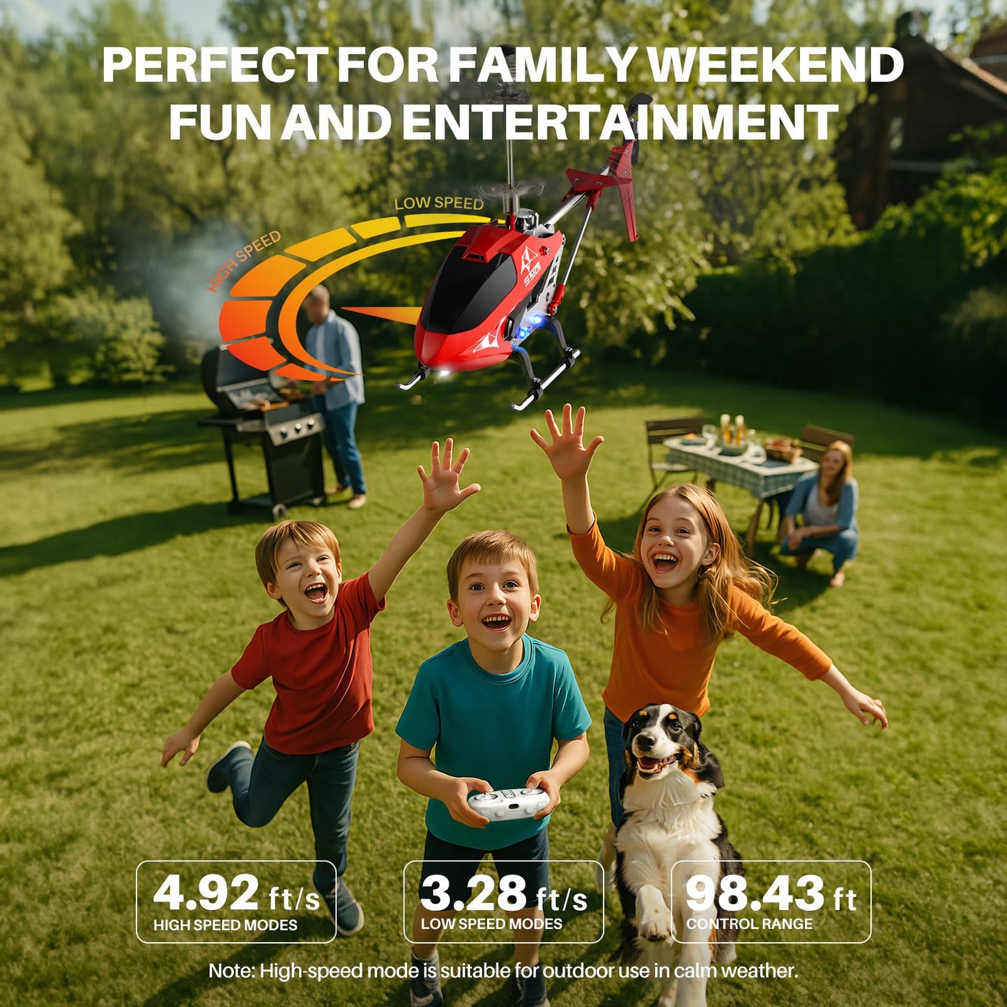 SYMA S107H-E RC Helicopter for Kids 8-12 and Beginners, Remote Control Helicopter with Altitude Hold, 2 Speed Modes, Whole Alloy Toy for Boys Girls Indoor Gift