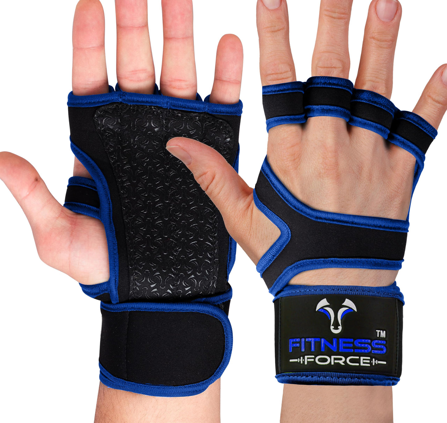 FITNESS FORCE Ventilated Gym Gloves for Men with Built-in Wrist Support for Workouts Weightlifting Gloves Workout Gloves for Women