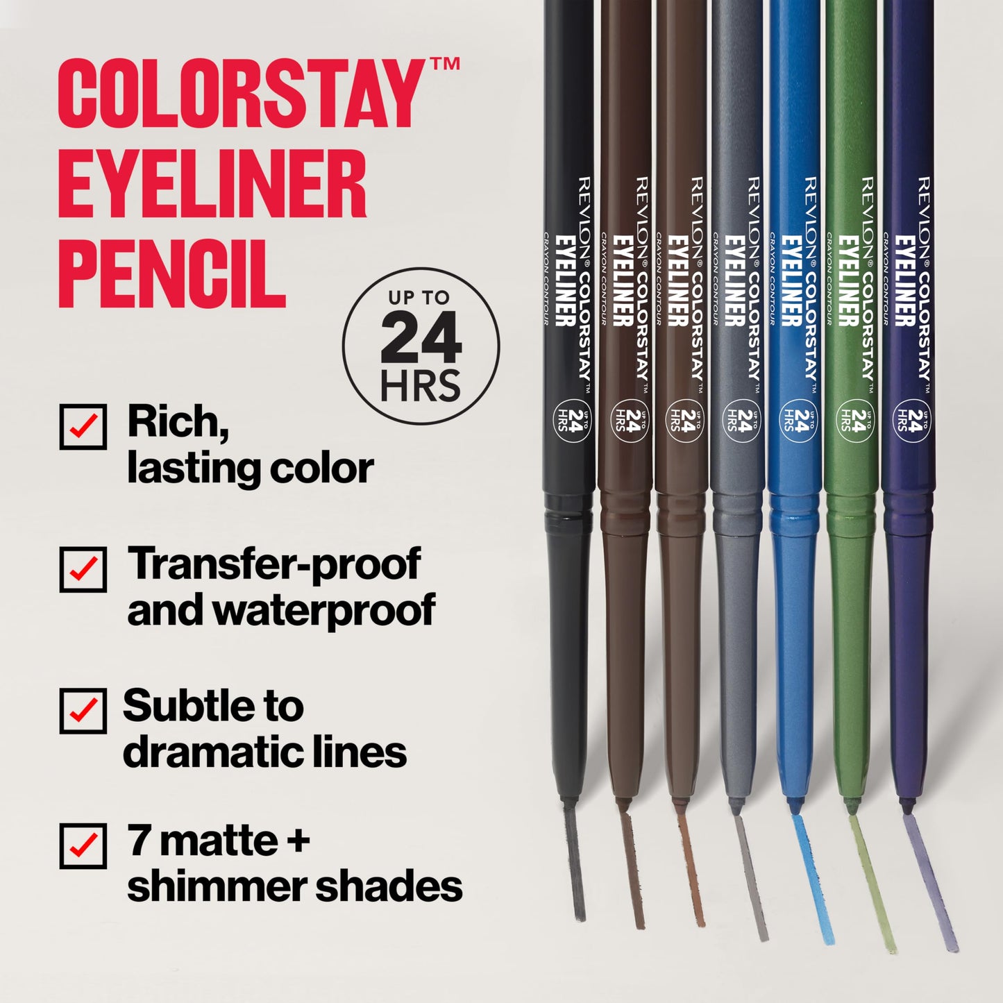Revlon ColorStay Pencil Eyeliner with Built-in Sharpener, Waterproof, Smudgeproof, Longwearing Eye Makeup with Ultra-Fine Tip, Black Violet, 0.028 oz
