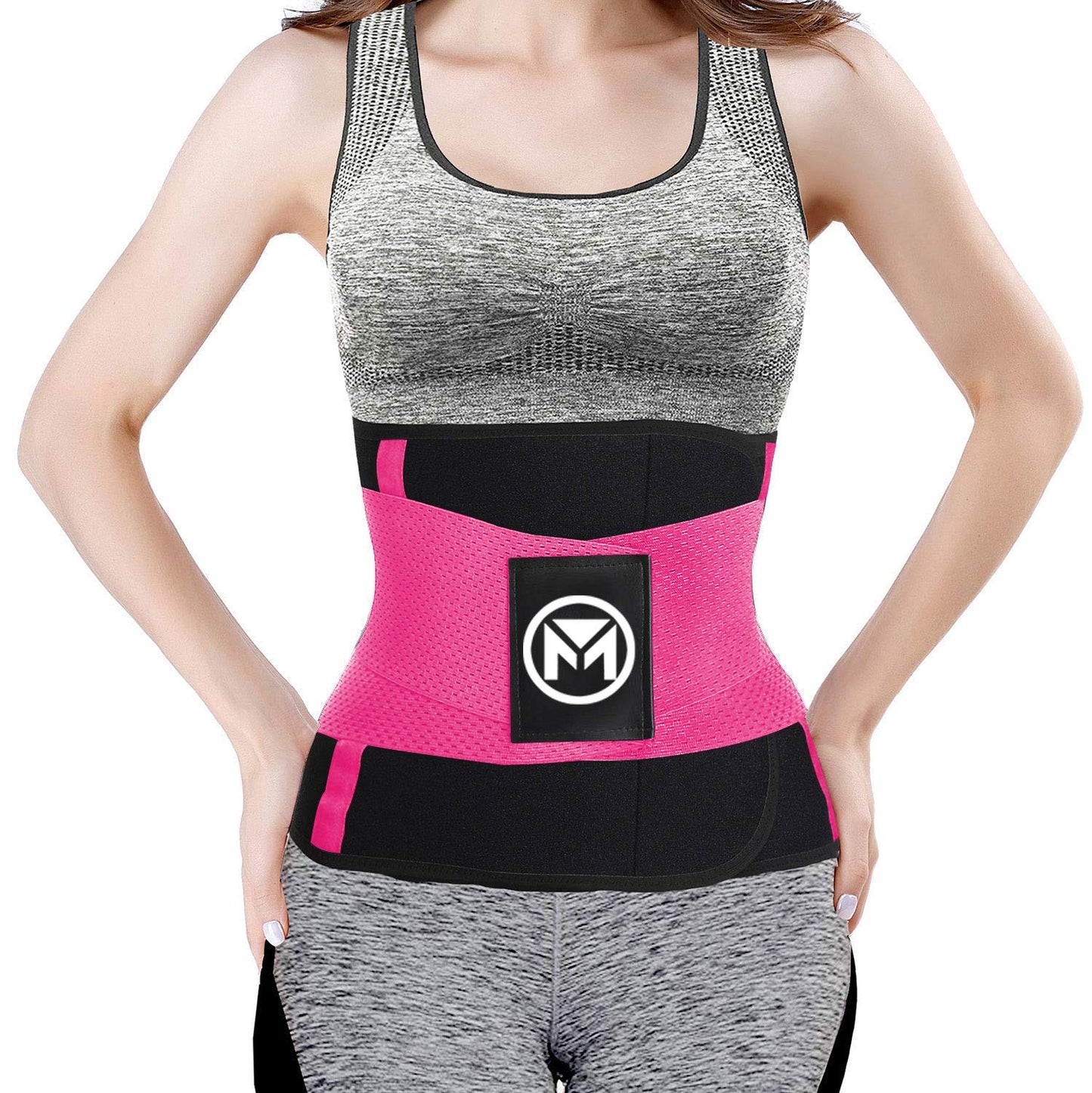 Moolida Waist Trainer for Women Waist Trimmer Workout Fitness Back Support (Hotpink,Small)