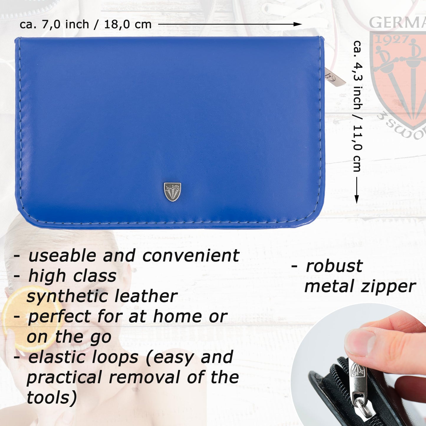 3 Swords Germany - brand quality 11 piece manicure pedicure grooming kit set for professional finger & toe nail care scissors clipper fashion leather case in gift box, Made by 3 Swords