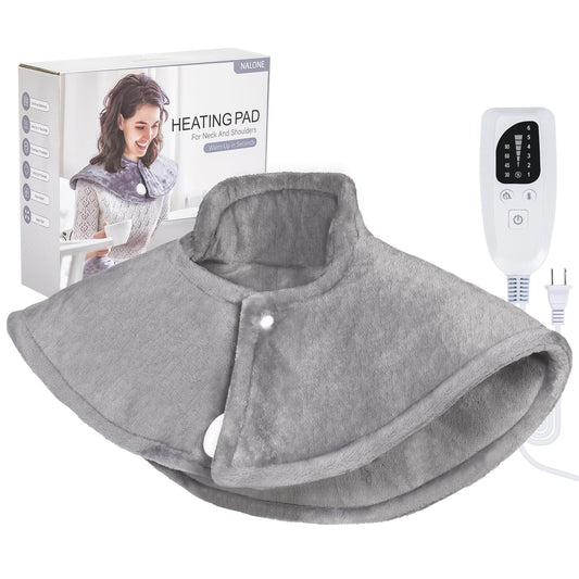 Heating Pad for Neck, [2025 Upgrade] Neck and Shoulders Heating Pads with Deeper Pain Relief, Electric Heating Pad for Back, Christmas Birthday Gifts for Women Men Mom, 22 x 25, Grey